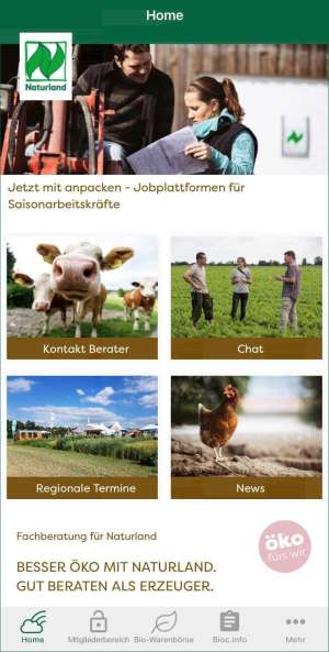 Homebildschirm APP (Quelle: Tanja Edbauer, Beratung für Naturland)